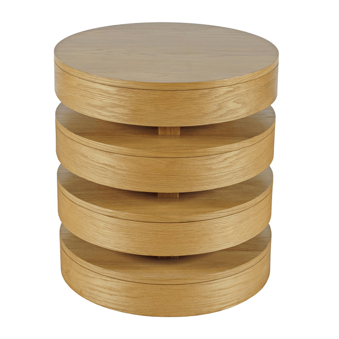 Brix Round End Table-Espresso