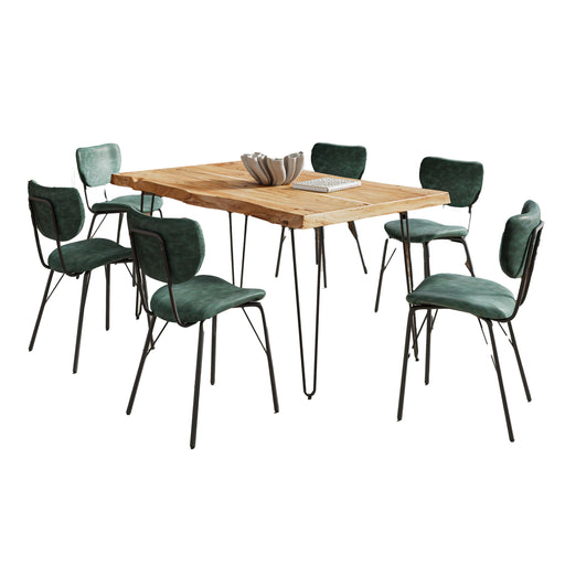 Natures Edge 60 Inch Seven Piece Upholstered Dining Set - Yankee Furniture Barn (Ossipee,NH)