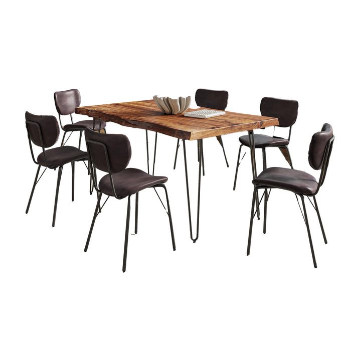 Natures Edge 60 Inch Seven Piece Upholstered Dining Set - Yankee Furniture Barn (Ossipee,NH)