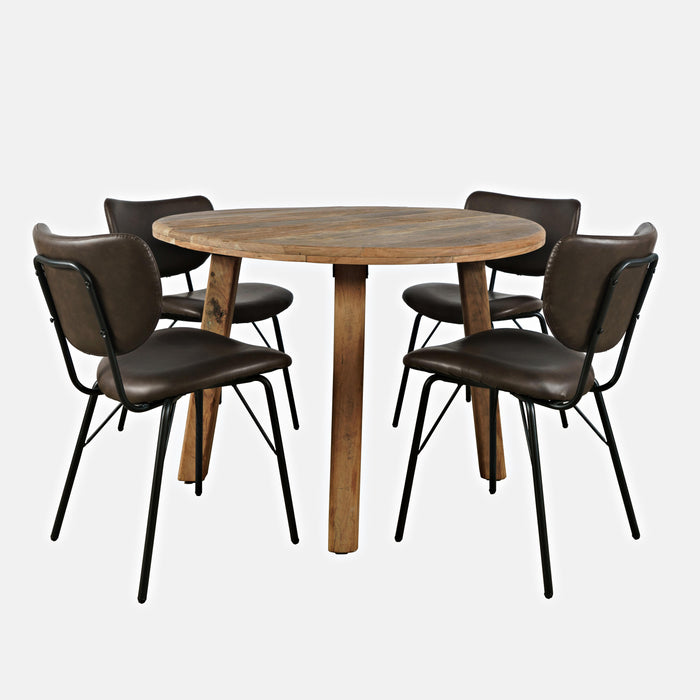Reclamation Five Piece Dining Set with Upholstered Chairs