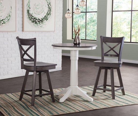 Cosmopolitan Charlotte Swivel Stool (Built) In Heather Gray image