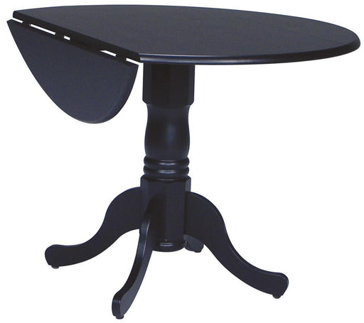 John Thomas Furniture Dining Essentials 42" Dropleaf Round Table in Black image