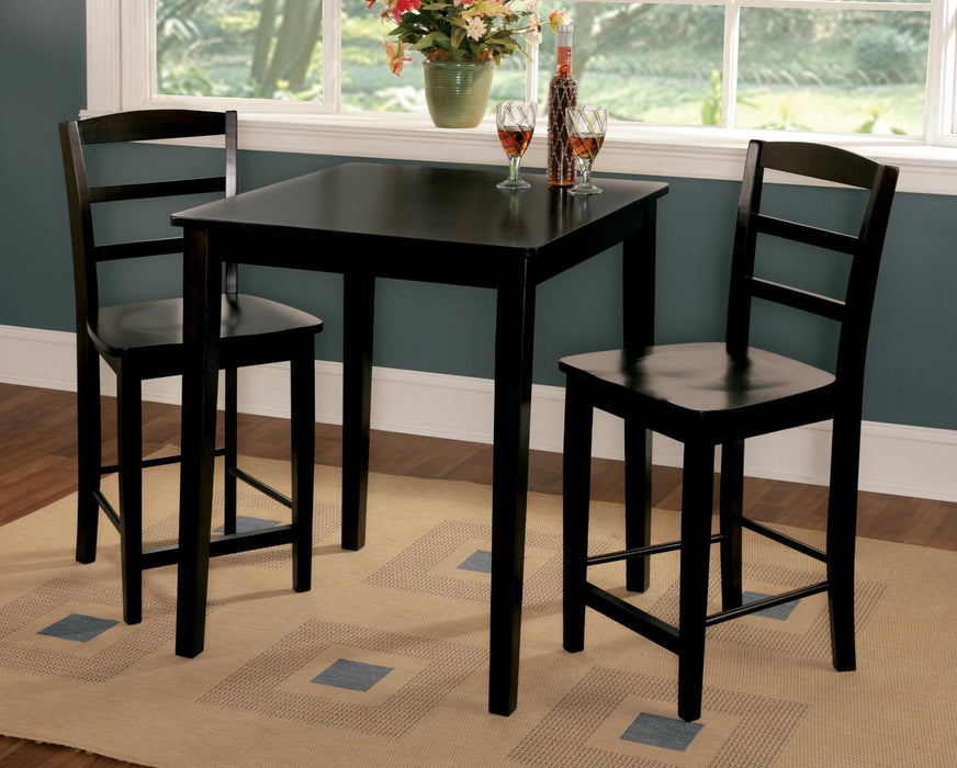 John Thomas Furniture Dining Essentials Square Pub Table in Black-36S