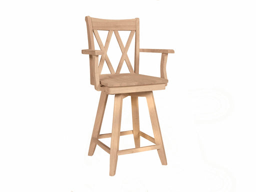 Stools 24'' XX Back Counter Swivel Stool w/ Arms image