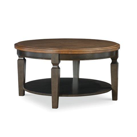 Vista Round Coffee Table (Rta) In Hickory & Coal image