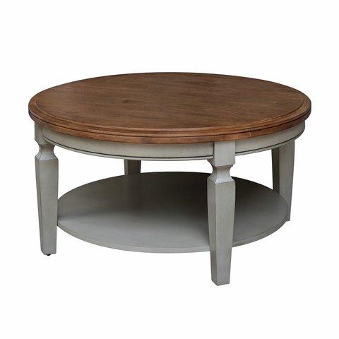 Vista Round Coffee Table (Rta) In Hickory & Stone image