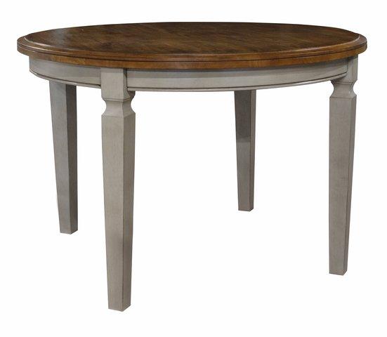 Vista Solid Round Table In Hickory & Stone image