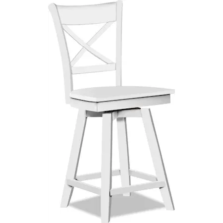 Cosmopolitan Charlotte Swivel Stool (Rta) In Pure White image