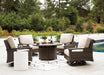 Paradise Trail Paradise Trail Fire Pit Table with 4 Nuvella Swivel Lounge Chairs - Yankee Furniture Barn (Ossipee,NH)