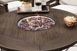 Paradise Trail Paradise Trail Fire Pit Table with 4 Nuvella Swivel Lounge Chairs - Yankee Furniture Barn (Ossipee,NH)