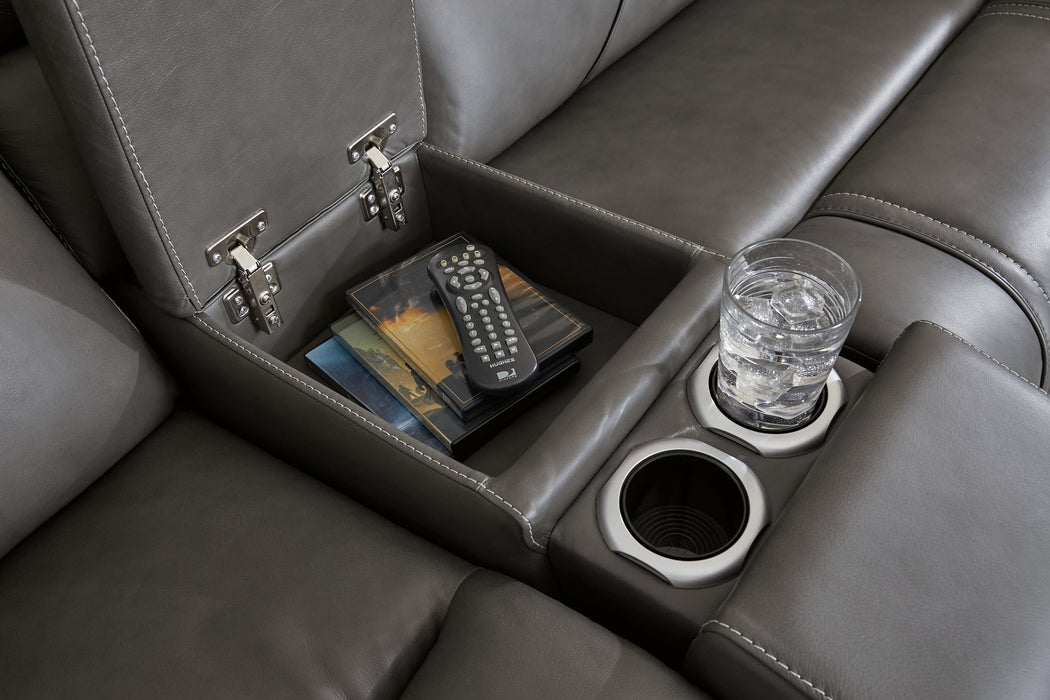 5Z - Pittson Power Reclining Sectional Loveseat with Console - Yankee Furniture Barn (Ossipee,NH)