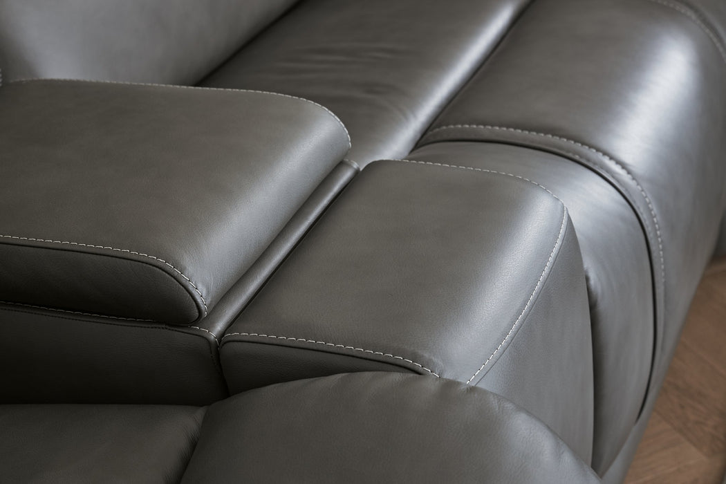 5Z - Pittson Power Reclining Sectional Loveseat with Console - Yankee Furniture Barn (Ossipee,NH)