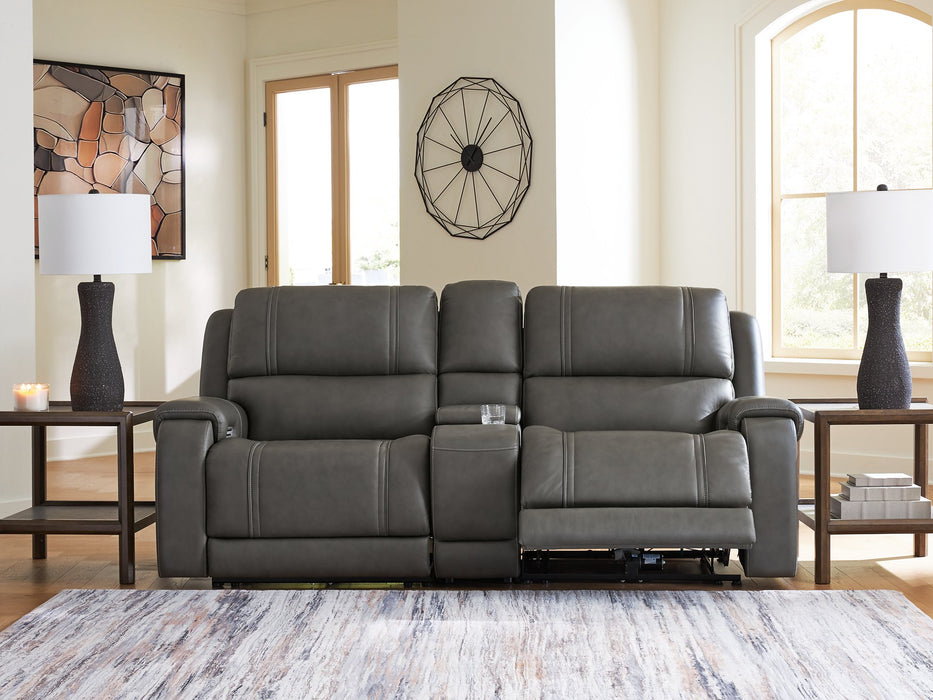 5Z - Pittson Power Reclining Sectional Loveseat with Console - Yankee Furniture Barn (Ossipee,NH)