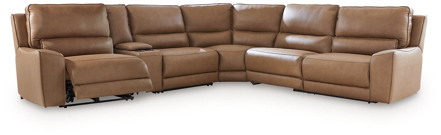DeepWakes Reclining Sectional with Storage Console - Yankee Furniture Barn (Ossipee,NH)