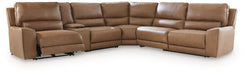 DeepWakes Reclining Sectional with Storage Console - Yankee Furniture Barn (Ossipee,NH)