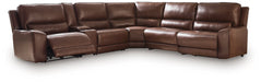 DeepWakes Reclining Sectional with Storage Console - Yankee Furniture Barn (Ossipee,NH)