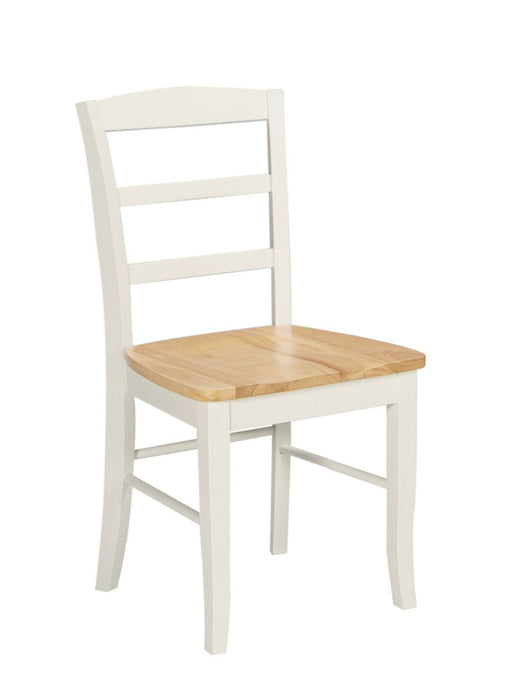 John Thomas Furniture Dining Essentials Madrid Side Chair (Set of 2) in White/Natural