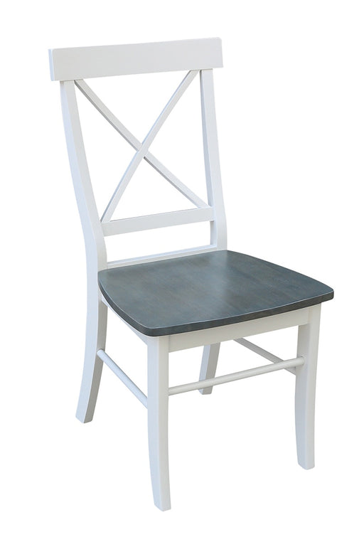 John Thomas Dining Essentials X-Back Side Chair in White Grey image