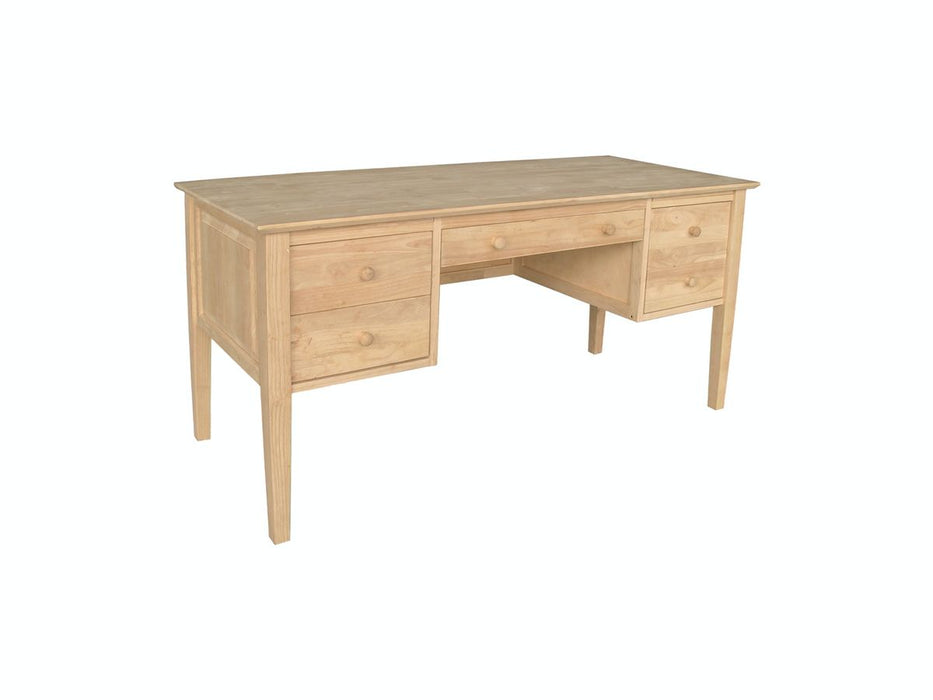 John Thomas Unfinished 4-Drawer Executive Lancaster Shaker Desk image