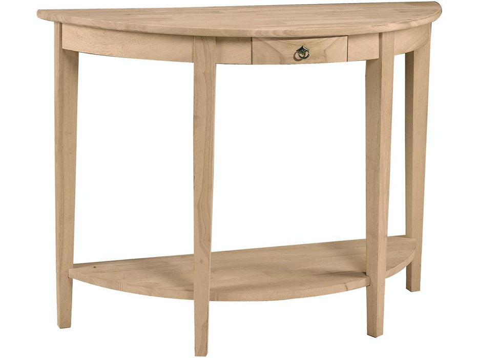 John Thomas Unfinished Half Moon Console Table image
