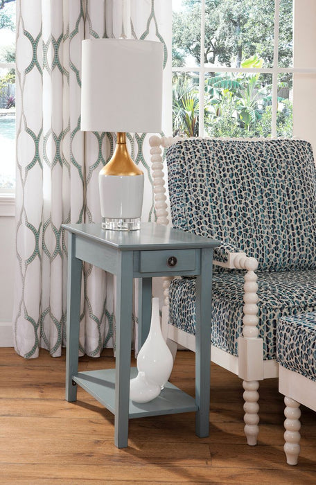 John Thomas Destinations Narrow End Table in Ocean Blue