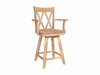 John Thomas Unfinished 24'' XX-Back Swivel w/ Arm Stool image