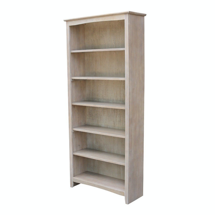 John Thomas Furniture Home Accents 72" Shaker Bookcase w/ a Pair of Bookcase Doors in Taupe Gray