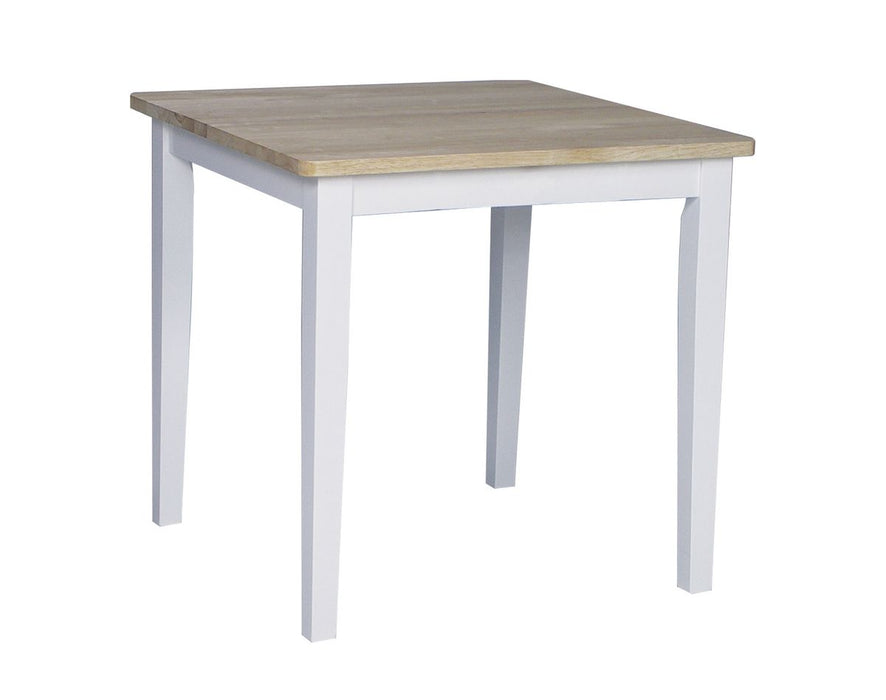 John Thomas Furniture Dining Essentials 30" Square Table in White/Natural