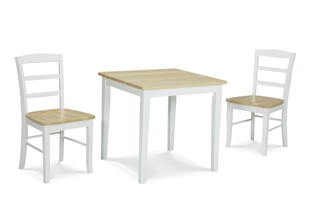 John Thomas Furniture Dining Essentials Madrid Side Chair (Set of 2) in White/Natural