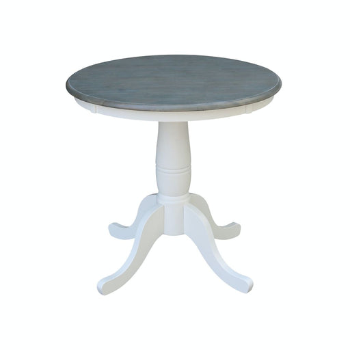 John Thomas Dining Essentials 30'' Pedestal Table in Heather Gray/White;T08-30B image