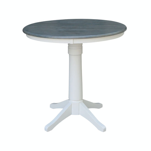 John Thomas Dining Essentials 36'' Pedestal Table in Heather Gray / White image
