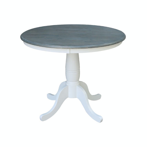 John Thomas Dining Essentials 36'' Pedestal Table in Heather Gray / White;T08-30B image
