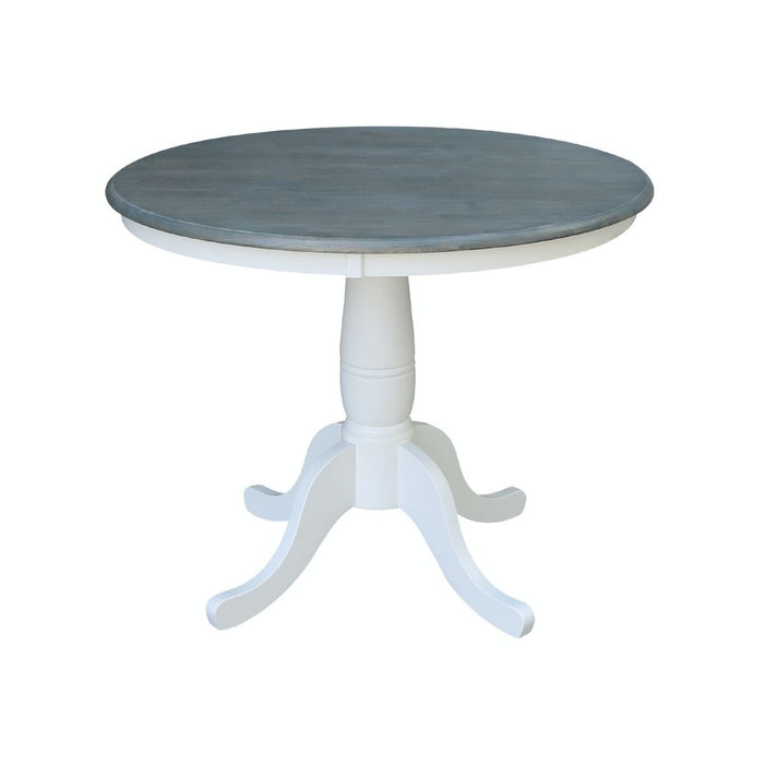 John Thomas Dining Essentials 36'' Pedestal Table in Heather Gray / White;T08-30B image