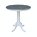 John Thomas Dining Essentials 36'' Pedestal Table in Heather Gray / White;T08-30B;T08-6B image