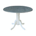 John Thomas Dining Essentials Round Dropleaf Pedestal Table in White & Grey image