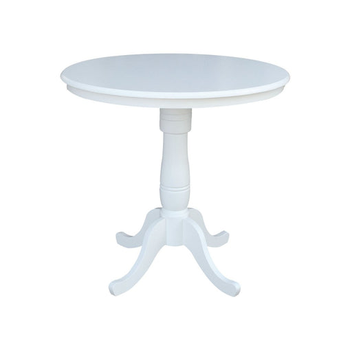 John Thomas Dining Essentials 36'' Pedestal Table in Pure White;T08-30B;T08-6B image
