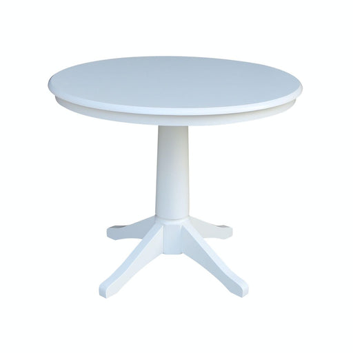 John Thomas Dining Essentials 36'' Pedestal Table in Pure White image
