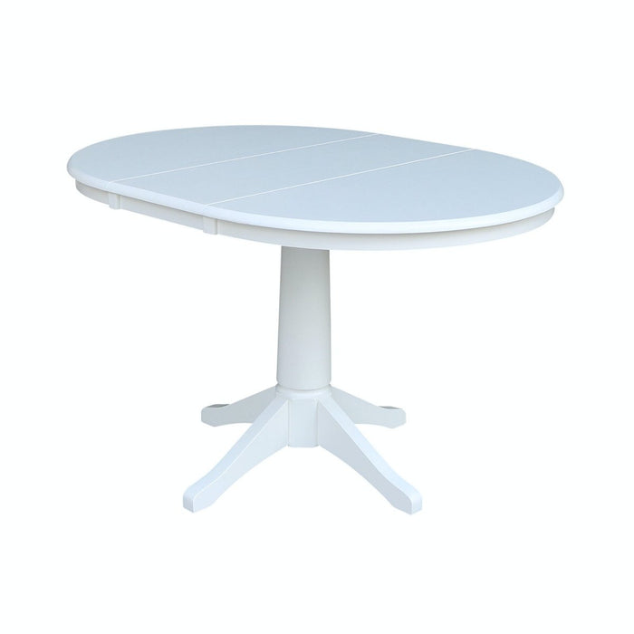 John Thomas Dining Essentials Round Extension Table in Pure White image