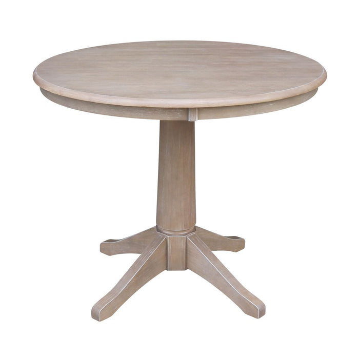 John Thomas Dining Essentials 36'' Pedestal Table in Taupe Gray image