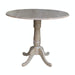 John Thomas Dining Essentials Round Dropleaf Pedestal Table in Taupe Gray;T09-30B;T09-6B image