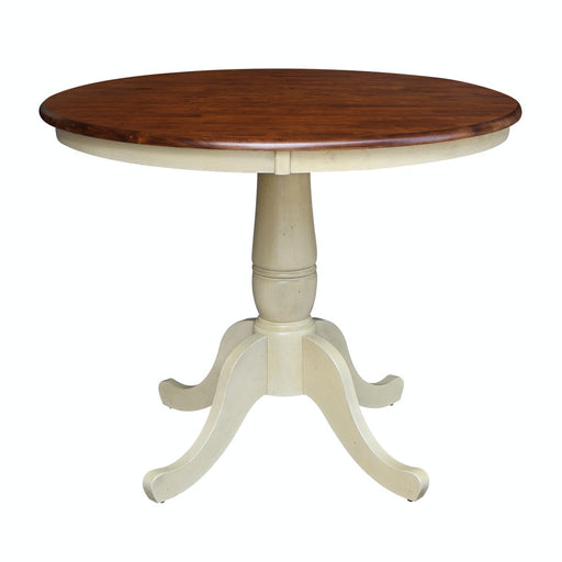 John Thomas Dining Essentials 36'' Pedestal Table in Espresso / Almond image