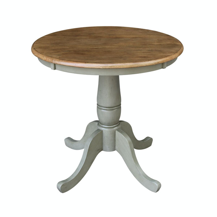 John Thomas Dining Essentials 30'' Pedestal Table in Hickory/Stone image