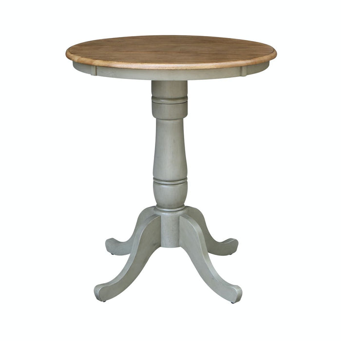 John Thomas Dining Essentials 30'' Pedestal Table in Hickory/Stone image