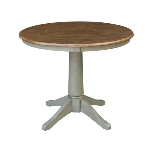 John Thomas Dining Essentials 36'' Pedestal Table in Hickory / Stone image