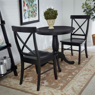 John Thomas Furniture Dining Essentials X Back Side Chair (Set of 2) in Black image