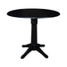John Thomas Dining Essentials Round Dropleaf Pedestal Table in Black image