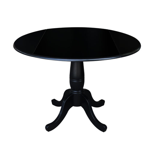 John Thomas Dining Essentials Round Dropleaf Pedestal Table in Black image