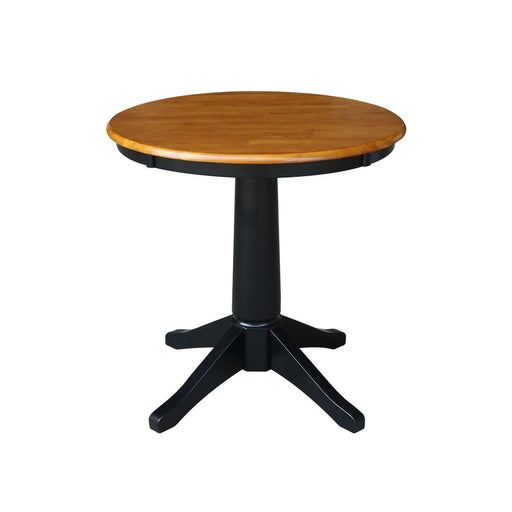 John Thomas Dining Essentials 30'' Pedestal Table in Cherry / Black image