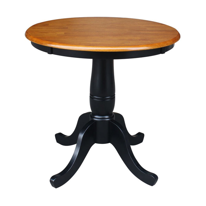 John Thomas Dining Essentials 30'' Pedestal Table in Cherry / Black image