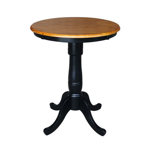 John Thomas Dining Essentials 30'' Pedestal Table in Cherry / Black image
